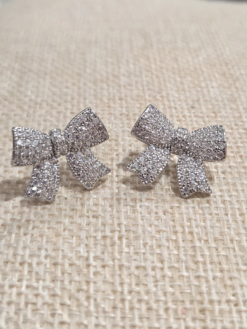 Sparkling Moissanite Bow Stud Earrings
